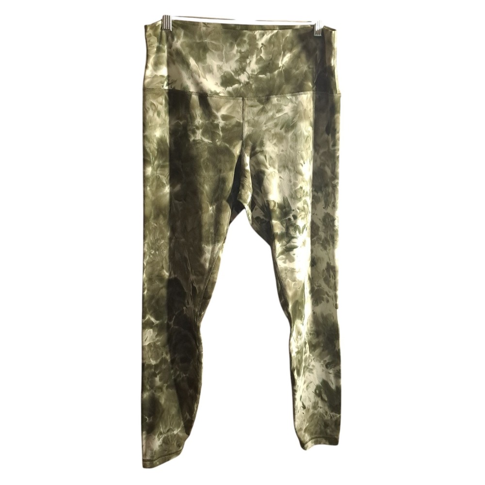 Lululemon Women's Leggings‎ Tie-Dye Olive Green size 14 Yoga, Athletic